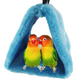 Bello Luna Blue Parrot Nest Pet Bird Nest Winter Warm Hammock Hanging Cave Cage Plush Happy Hut Tent Bed(S)