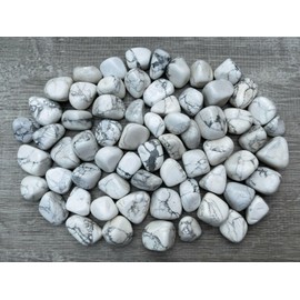 1/4 Pound White Howlite Tumbled Stones, Polished White Howlite Rock, Genuine White Howlite Stone Bulk Lot