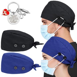 Scrub Hats for Nurses - Satin Lined Surgical Scrub Caps for Women - Medical Caps for Women - Adjustable Nurse Cap - Comfortable Head Cover with Ties