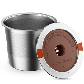 RETHONE K Cup Reusable Coffee Pods, Stainless Steel Reusable K Cups Compatible with Keurig 1.0 & 2.0 Coffee Machines Brewers Refillable K Cups (1 Pack)
