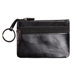Hibate Leather Key Case Key Bag Small for Men Women, Z_Black, S, vintage