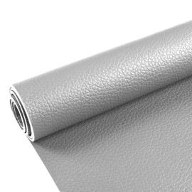 HGUAN Double Sided Faux Leather Sheets 7.9"X26.5",Used to Make Leather Earrings, Hair Bows, Sewing and Different DIY Projects (Silver)