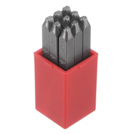 HARFINGTON 9pcs Number Stamp Set 5/64" 2mm Reverse Punch High Tool Steel 0-9 Punch Press Tools Metal Stamps Set Hammer Hand Punch for Metal Plastic Wood Leather Brass Stamping