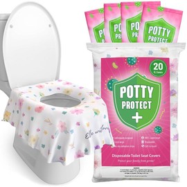 20 Pack Extra Large Disposable Toilet Seat Cover – Toddler Toilet Covers For Full Coverage On Toilet or Potty – Ideal Travel Toilet Seat Covers For Kids and Adults - Color: Floral