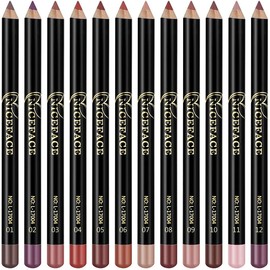 12 Colors Pencil Matte Lip Liner Set, Long Lasting, Waterproof, Smooth, Natural, Professional Make Up Lipliner Pencil Set for Women
