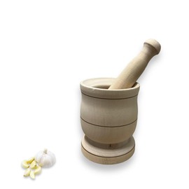 Generic Mortar and Pestle, Garlic Smasher, Natural Grinder for Herbs, Walnut, Salsa Spices & Kitchen Utensil 4.33inch