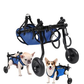 Adjustable Small Dog Wheelchair for Back Legs & Cat Mobility Aid - Small Pet Wheelchair Cart with Wheels for Disabled Hind Legs, Hip Support & Rehabilitation (XS-(Suitable for 0.5 to 3 kg))