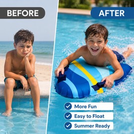 Inflatable Bodyboard for Kids’ Pool & Beach Play – Lightweight PVC Swim Board with Handle for Supervised Fun