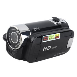 Qiilu Digital Camcorder, Full HD 270° Rotation 1080P 16X High Definition Digital Camcorder Video DV Camera (Black)