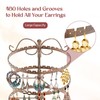 MODOWEY 6 Tier Rotating Earring Holder Organizer Stand, Adjustable Metal