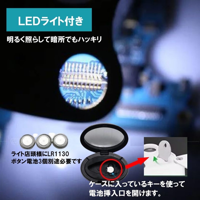 XSAJU Jewelry Loupe Magnifier, 30x, 60x, 2 Types of Lenses,