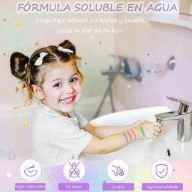 Juego De Maquillaje Lavable Para Niñas, 20 Piezas