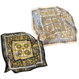 Satin Bandanas Head Scarves - 2PCS Silk Like Neck Scarf Hair Sleeping Fashion Wraps Satin Silk Scarfs for Women (A)