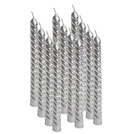 Vela espiral Plata12 piezas
