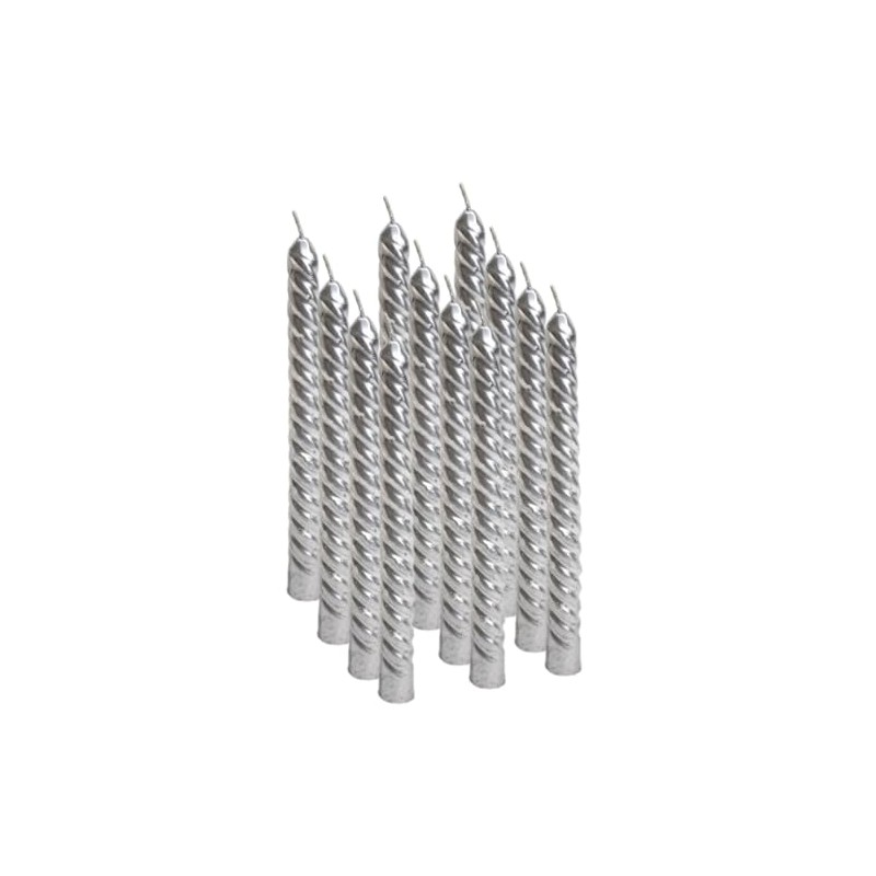Vela espiral Plata12 piezas