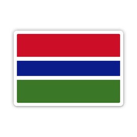 Squiddy Gambia Flag Gambian Country Pride - Vinyl Sticker Decal for Phone, Laptop, Water Bottle (3" Wide)