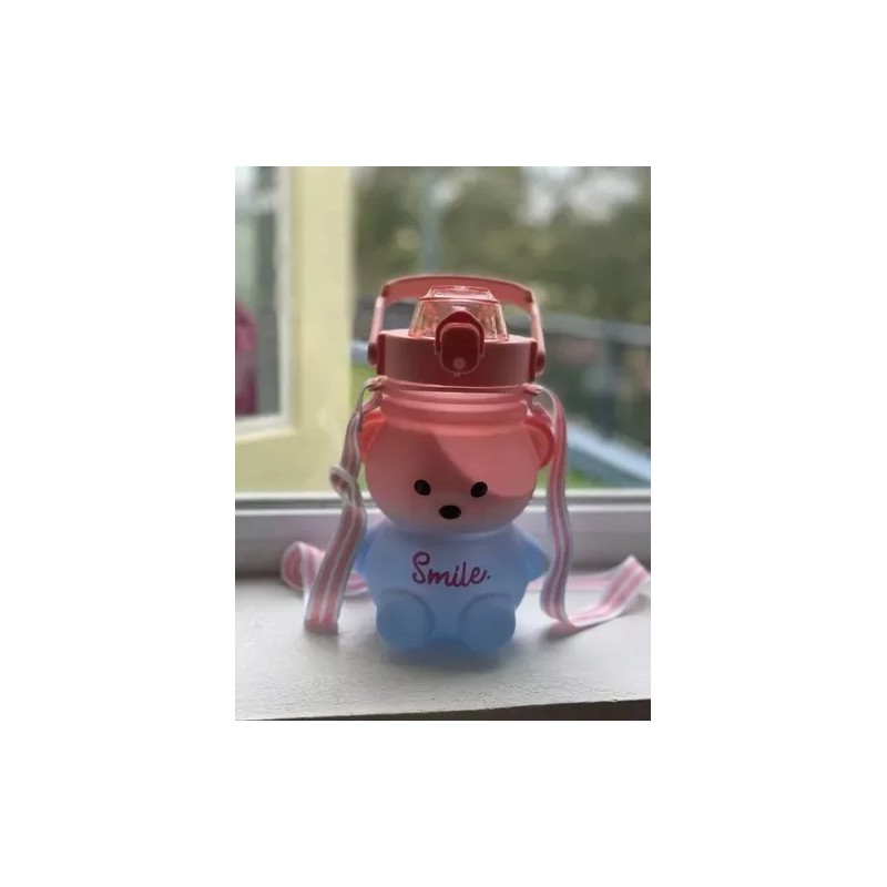 Total Supplier Botella Para Agua Niños Con Correa Osito Bicolor
