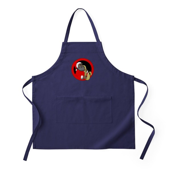 CafePress Saxophone Santa Apron (Dark) Kitchen Apron with Pockets, Grilling