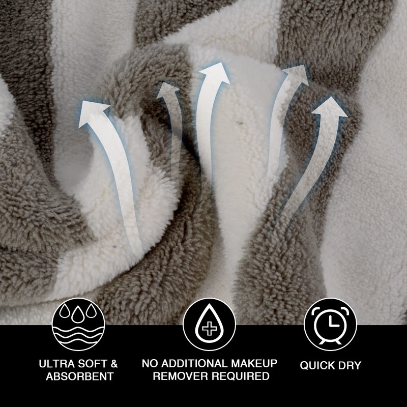 SINLAND Microfiber Washcloth Quick Dry Absorbent Soft Makeup Remover 12x12