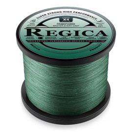 Regica Braided Fishing Line - Abrasion Resistant, Zero Stretch, Ultra-Thin Diameter, Super Strong - 4 Strand 8 Strand, 6lb-100lb, 150/300/500 Yards for Saltwater or Freshwater, Colored Braid Line