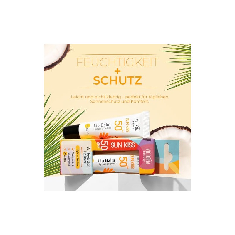 Victoria Beauty Lip Balm, Sun Protection Lips SPF 50, Lip
