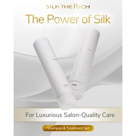 SILK THE RICH Shampoo & Conditioner Set, Hydrating & Moisturizing for Dry, Damaged, Color-Treated Hair, Paraben & Sulfate Free, Clean Hair Shampoo & Conditioner for Women & Men, White (8.5 fl oz Each)