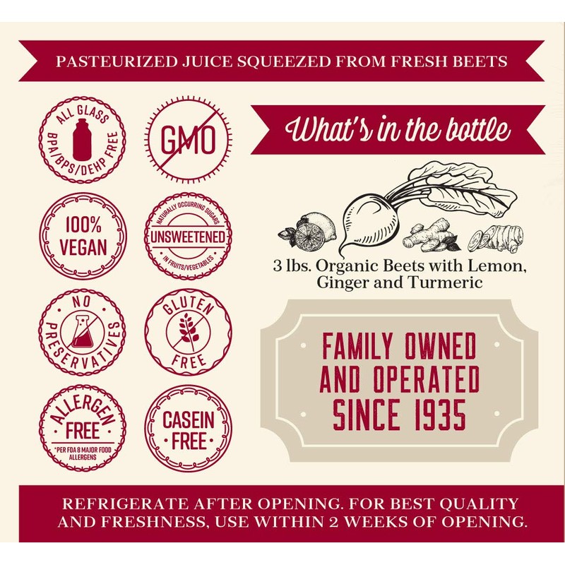 Lakewood Beet Ginger Turmeric, Fresh Pressed (32 Oz, 6 Pack)