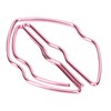 100pcs Paper Clips Portable Purple Lip Shape Rustproof Electroplated Metal
