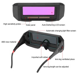 Welding Goggles with Automatic Darkening, Colour Changing Glasses, UV and Infrared Protection, Protective Glasses for Metal Cutting