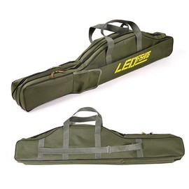 Double Layer Fishing Rod Bag, 1 Count Portable Foldable Fishing Rod Case, Fishing Accessories, Flyfishing, Solocamping, picnicaesthetic - Color: Army Green, Specification: 1M / 40in