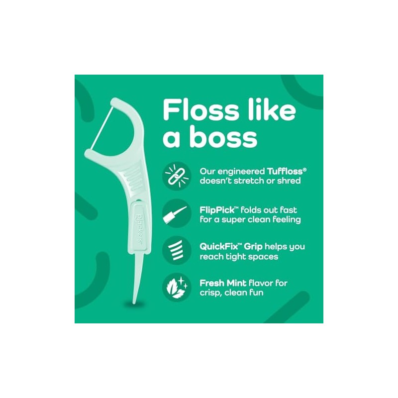 Plukers Micro Mint refresca el aliento, dental Flossers menta 90