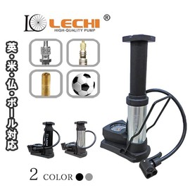 Foot Pump, Bicycle, Presta Type, English Style, American Type, Gauge, Road Bike, Cross Bike, Mountain Bike, Mamachari, Pool, Ball, Float, Silver)