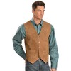 Scully Men's Calfskin Suede Snap Front Vest Rust X-