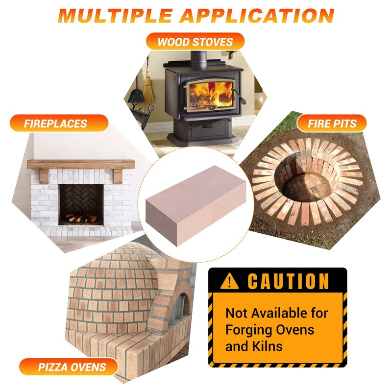 Fire Bricks, Woodstove Firebricks, High Temperature Resistant Clay Firebricks for