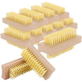 ASelected 10 PCS Double Sided Wooden Nail Brush,Double-Sided Nail Scrubbing Brush for cleaning nails,Double-Sided Nail Scrubber,Nail Cleaning Scrubbing Brush for Hands Feet Nails Cleaning