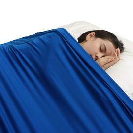 TOPARCHERY Sensory Compression Blanket Sensory Bed Sheet for Autism Kids - Help Kids Settle Down at Nighttime - Increase Calm and Comfort (Full,Blue)