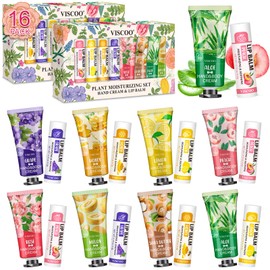 VISCOO 16 Pack Bulk Lip Balm and Hand Cream Set, Valentines Day Gifts for Her, Thank You Bridal Wedding Favors for Guests, Mothers Day Gifts, Teacher Appreciation Gift and Nurse Gift