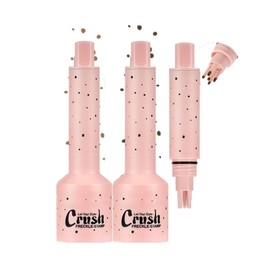 Faux-Sommersprossen-Stempel,Fünf-Punkt-Sommersprossen-Stempel & flüssiger Mikro-Puder-Sommersprossen-Stift,Realistisches natürliches Sommersprossen-Makeup-Tool(Leicht+Mittel)