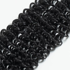 FASHION IDOL Synthetic Braiding Hair Deep Water Wave Bulk No Weft for Boho Box Braids Wet and Wavy Micro Braiding Faux Deep Wave 3 Bulk 100g 30 Inch Curly Hair Extensions