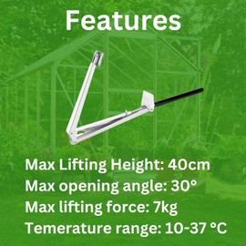 Automatic Greenhouse Window Opener 7kg Lifting Force 10-37°C Heat-Sensitive Solar Vent Auto Roof Ventilation for Temperature Control