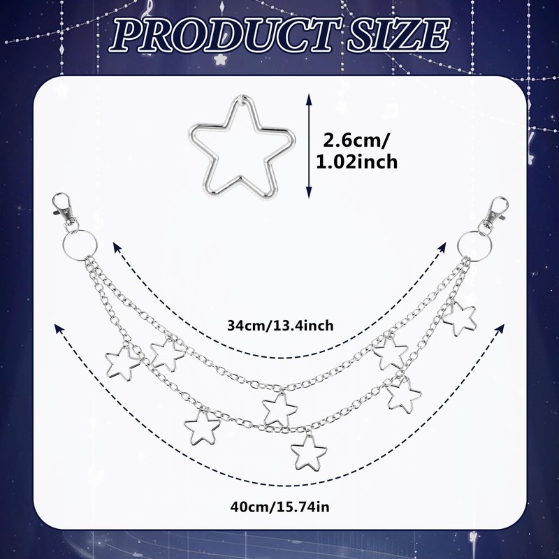 Ymapinc Star Pants Chain for Women, Gothic Punk Style Layered