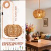 Eqquorva Hanging Lights with Plug in Cord Rattan Hanging Lamp