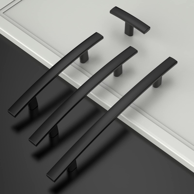 Amerdeco 10 Pack Matte Black Cabinet Knobs Single Hole Cabinet