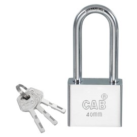 PATIKIL Keyed Padlock 40mm (1-9/16"), Keyed Different Locks Stainless Steel Pin Tumbler Padlocks Long Shackle with Keys for Indoor Outdoor Doors, Silver