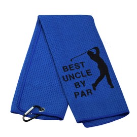 Best Uncle by Par Golf Towel Uncle Golf Gift Embroidered Golf Towel Gift Golf Towel with Clip (Best Uncle by Par T)