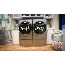 Wash and dry decal for washer and dryer, Set of 2 decals, laundry decal, laundry room decor, Wash and Dry vinyl decals,