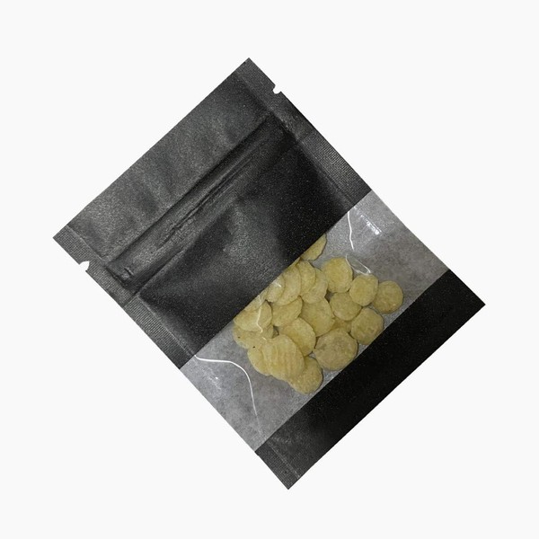 100 Pack Black Kraft Paper Resealable Bags with Clear Window