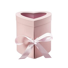 Oasis PINK SPLIT FLOWER GIFT HAT BOX HEART SHAPE LINED MOTHERS DAY EASTER