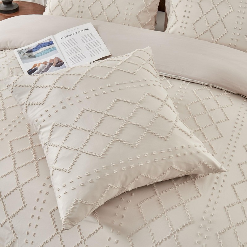 YASMENG Boho Bed Linen 135 x 200 cm Beige Tufted