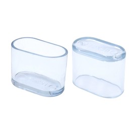 Flyshop Pack of 8 PVC Chair Leg Caps Odourless Scratch Free Oval 15x30mm (1.5x3.0cm) Clear